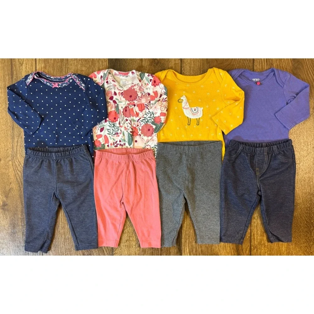 Baby Girl 3 Months Outfits Pants Shirts Bodysuits Long Sleeve Clothes Lot Llama‎